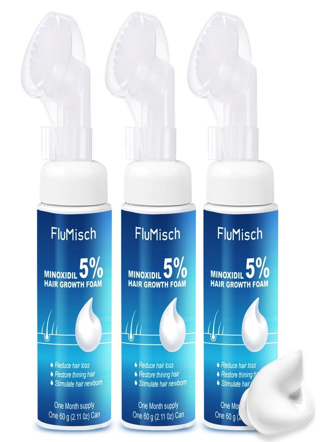 FluMisch رغوة مينوكسيديل 5% للرجال من فلوميش، تحتوي على 5% بيوتين و5% مينوكسيديل، تُستخدم لنمو الشعر، وتبطئ تساقط الشعر، وتعزز إعادة نموه، تكفي لمدة 3 أشهر (3 قطع). - Image 1